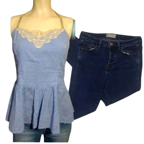 Free People Bundle Jeans & Top Size Small top Size 25 Jeans - Picture 1 of 11